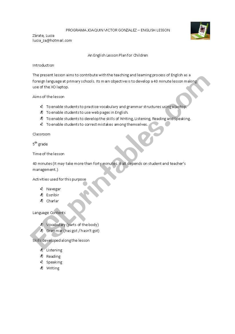 IT in the Classroom worksheet