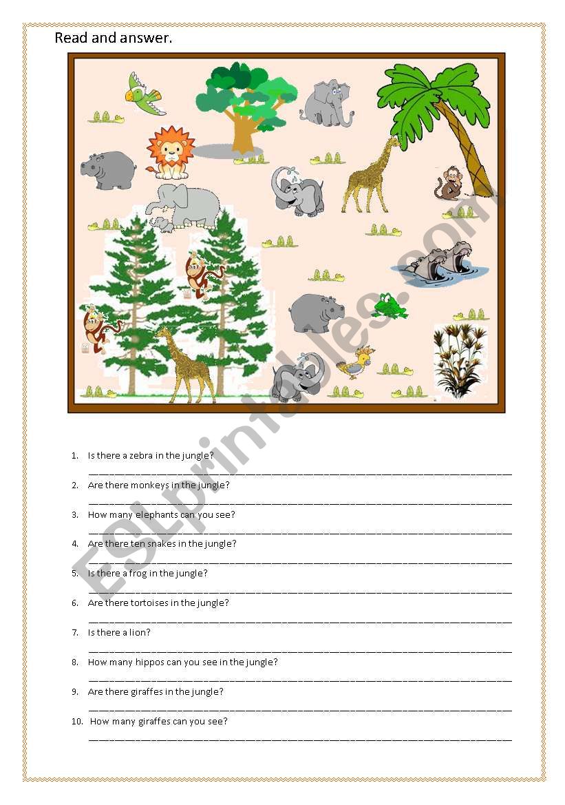 In the zoo! worksheet