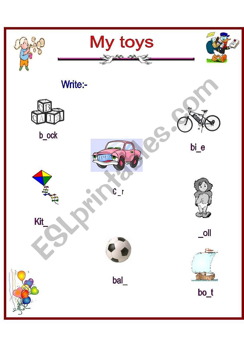 toys worksheet