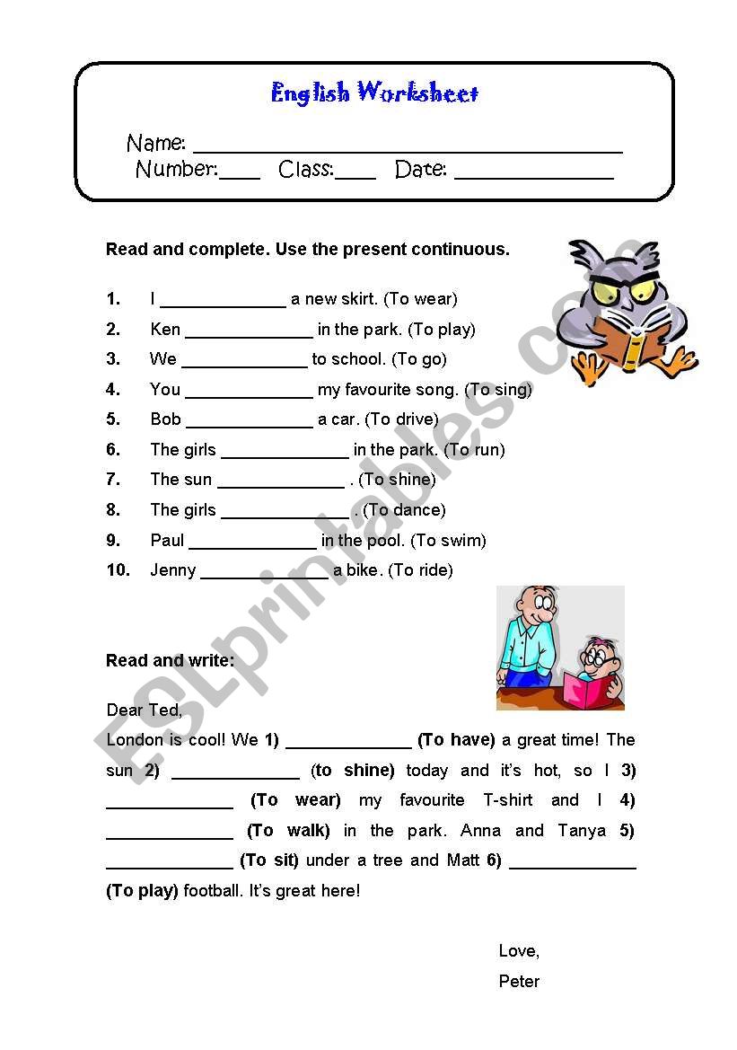 Simple Present Verbs worksheet