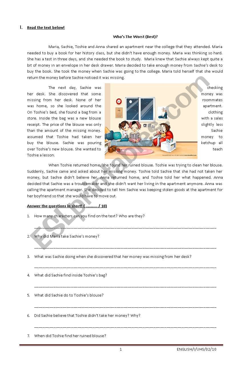 Past Continuous Tense worksheet