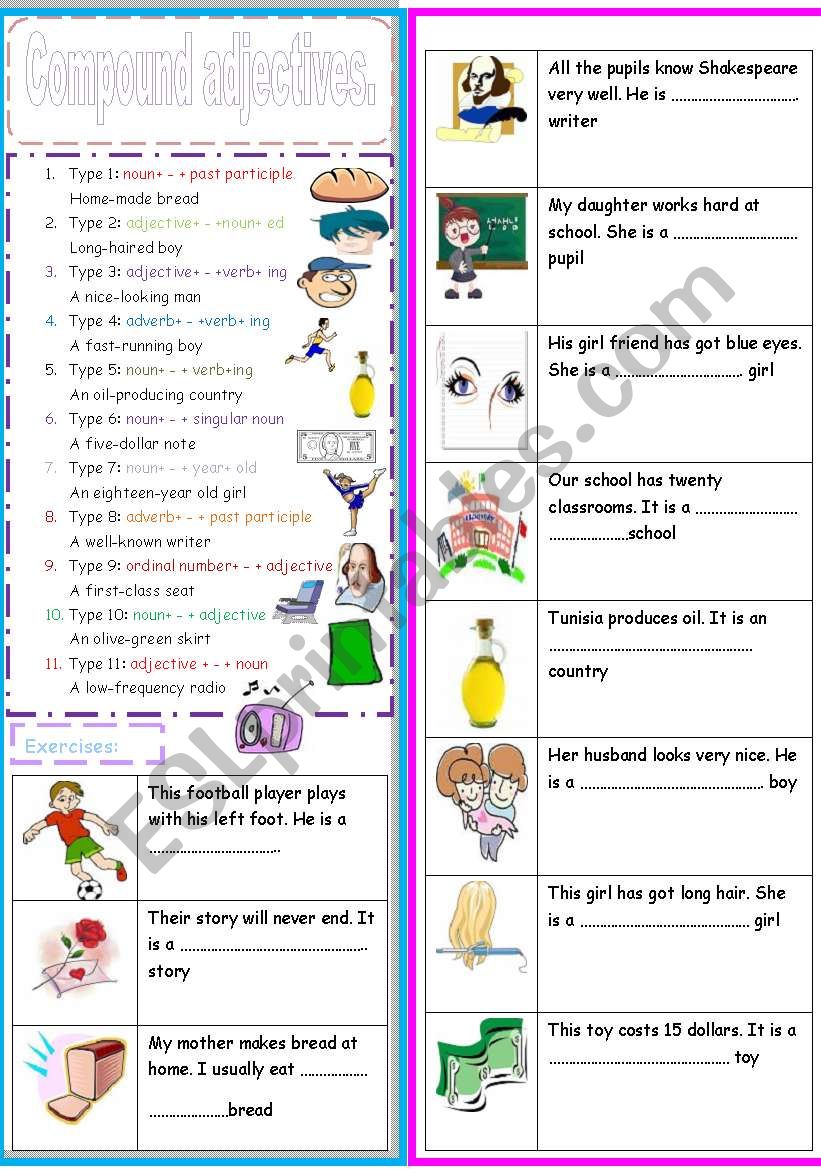 compound-adjectives-adjectives-compound-words-worksheets-kindergarten-worksheets-sight-words