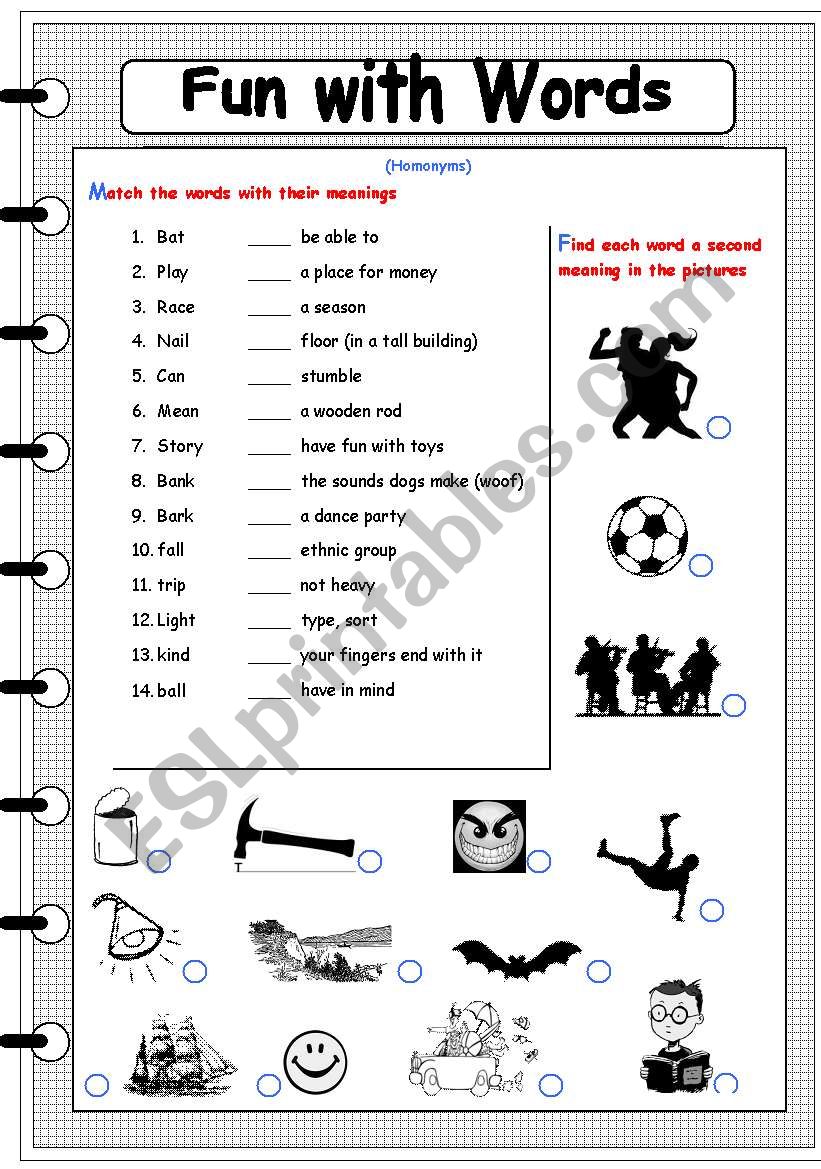 fun with words 8 worksheet