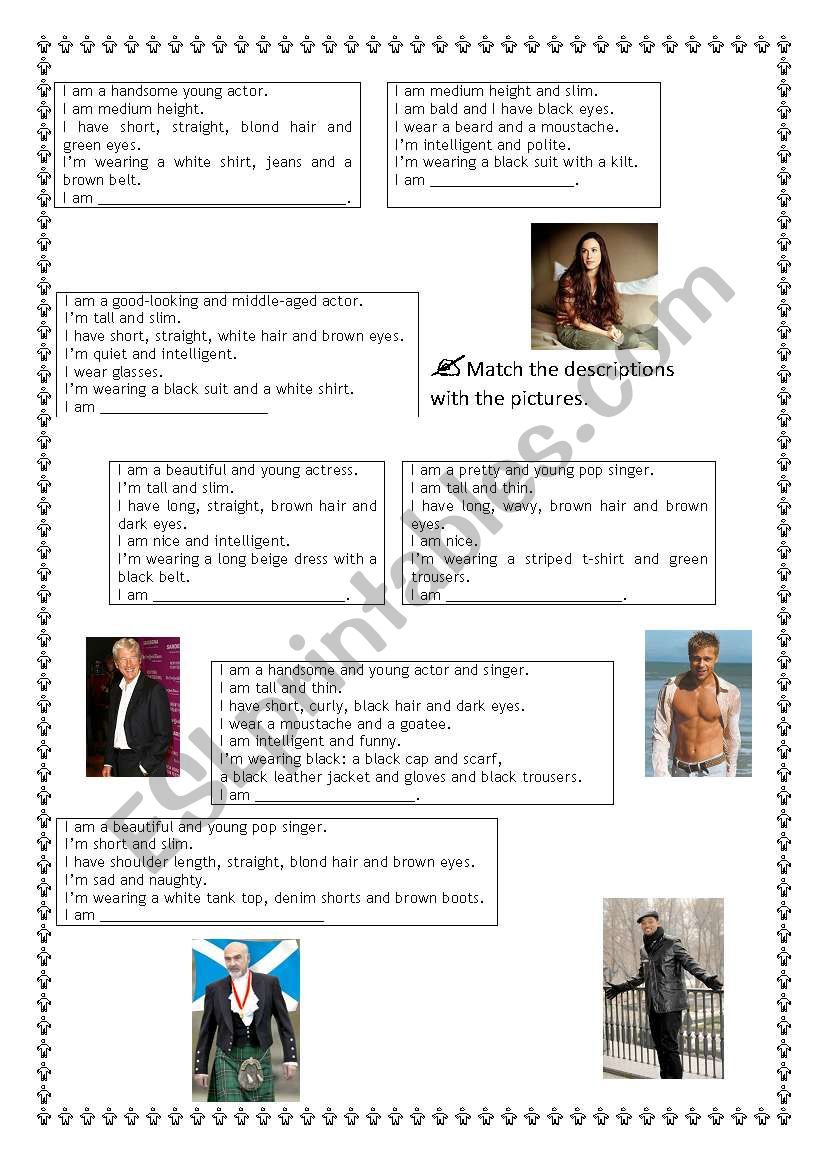 Describing people worksheet