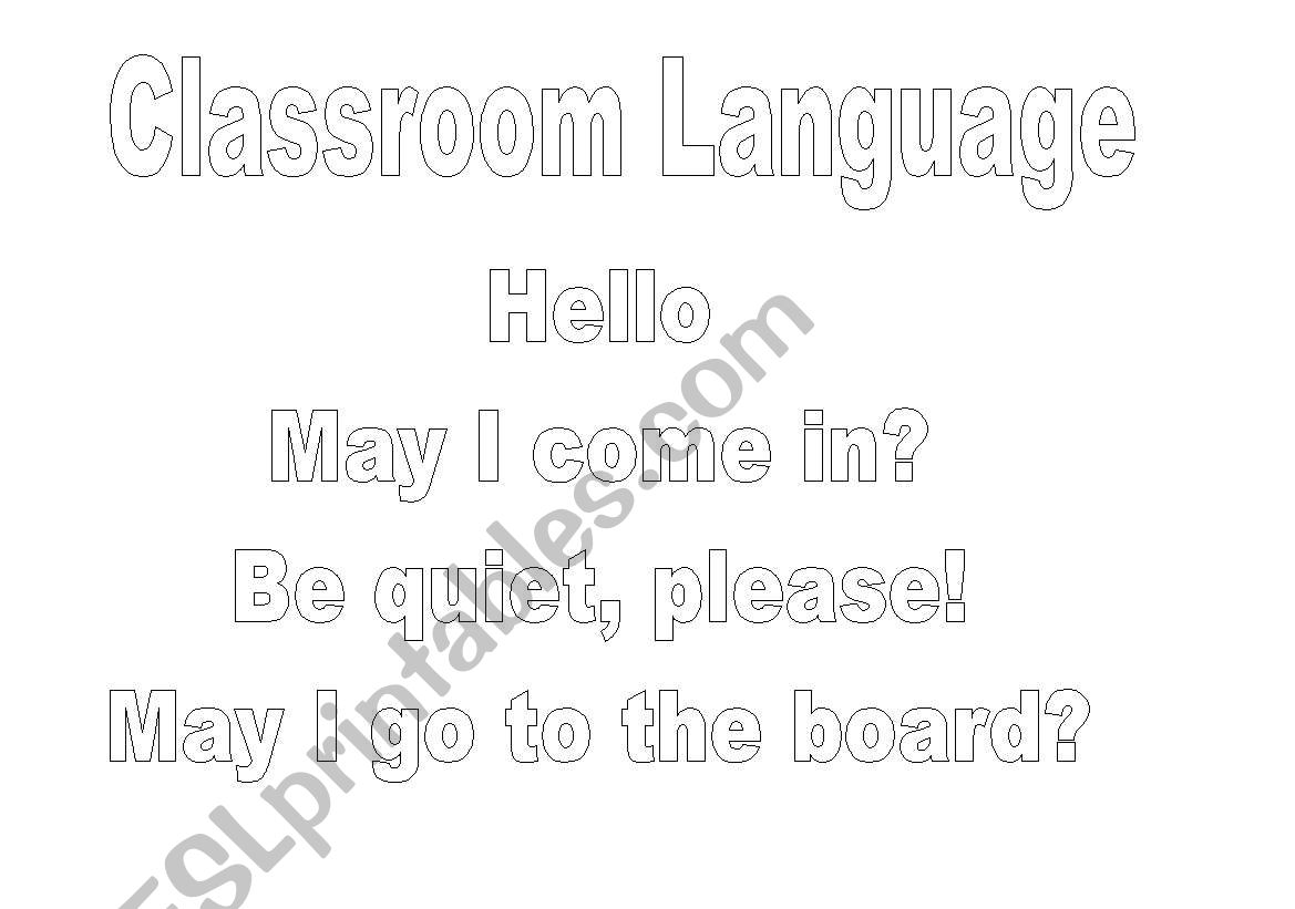 Classroom Language worksheet