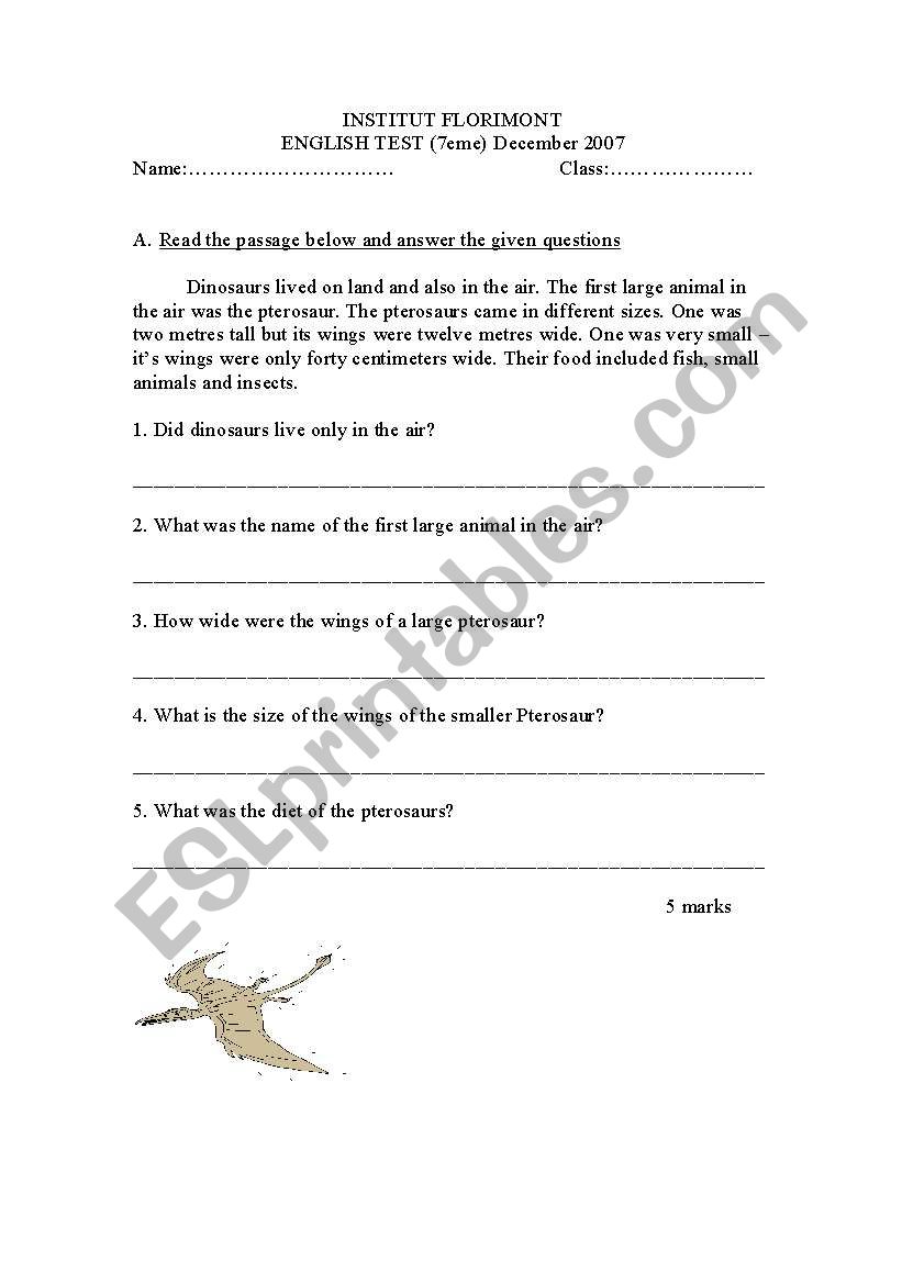 Dinosaur worksheet
