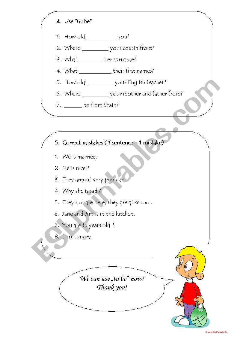 TO BE /2 pages/ worksheet