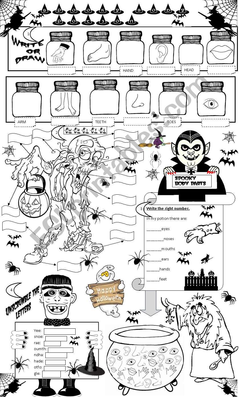 SPOOKY BODY POTION worksheet