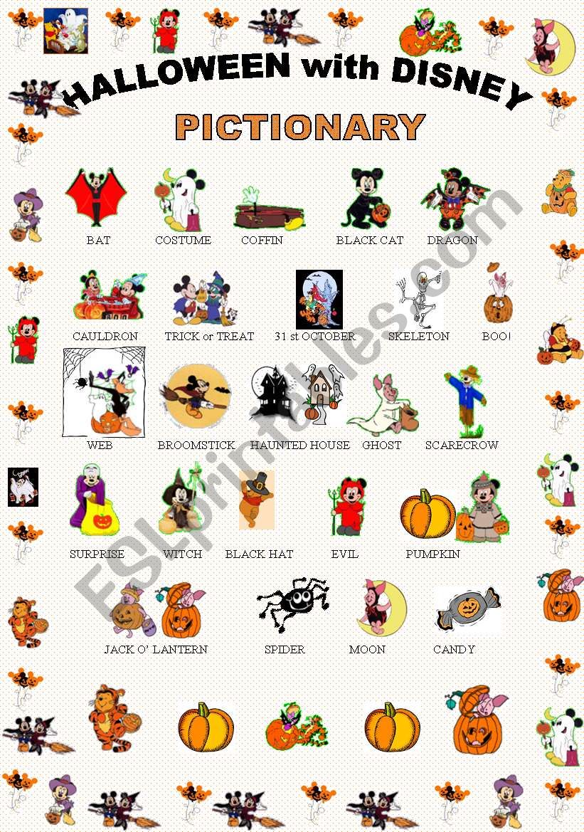 Halloween pictionary with Disney