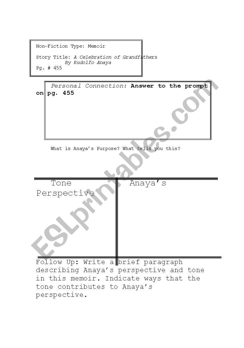 A Celebration of Grandfathers worksheet