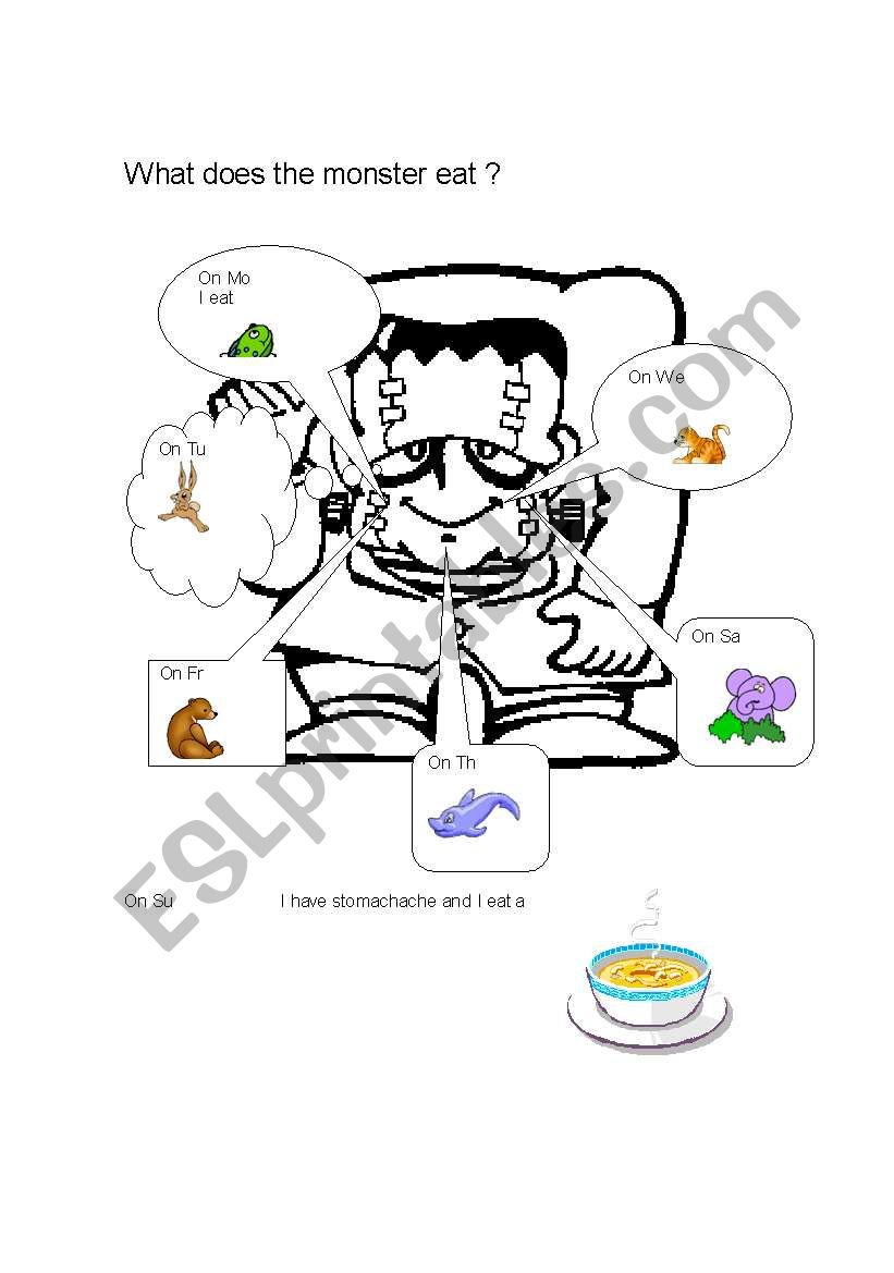 What does the monster eat? worksheet