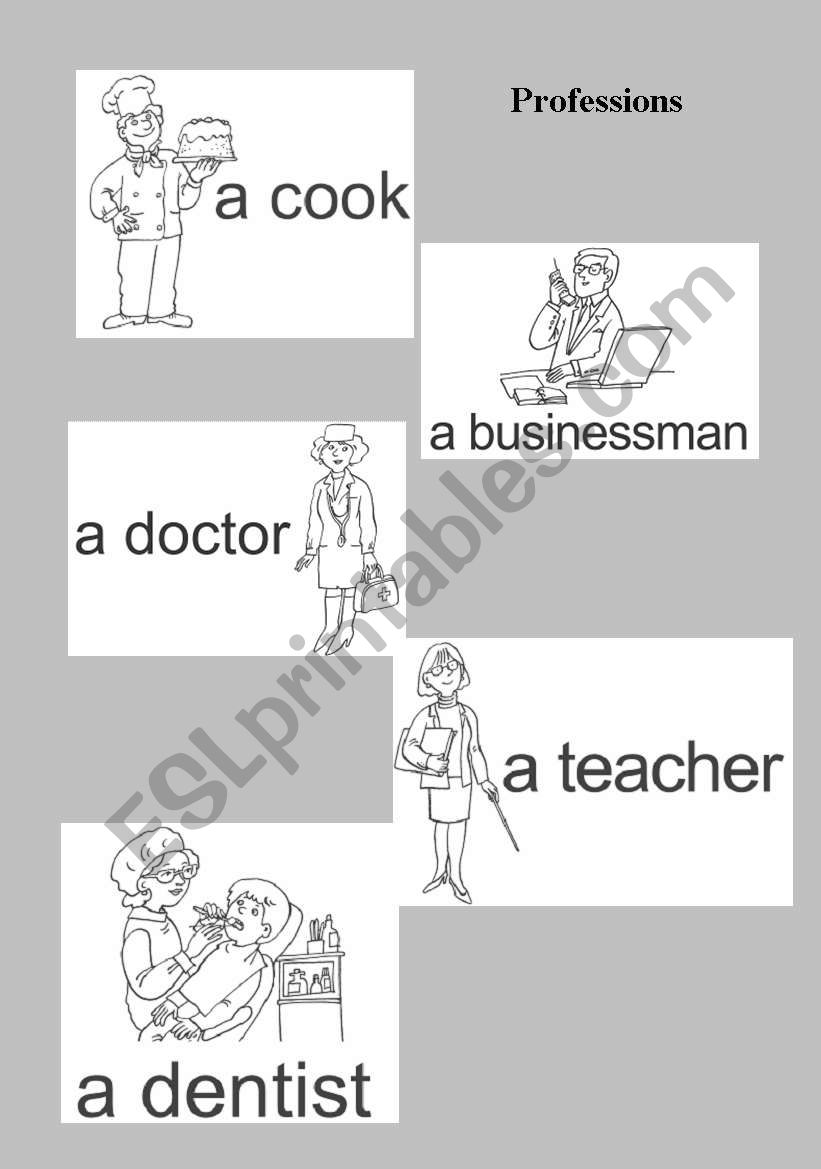 professions worksheet