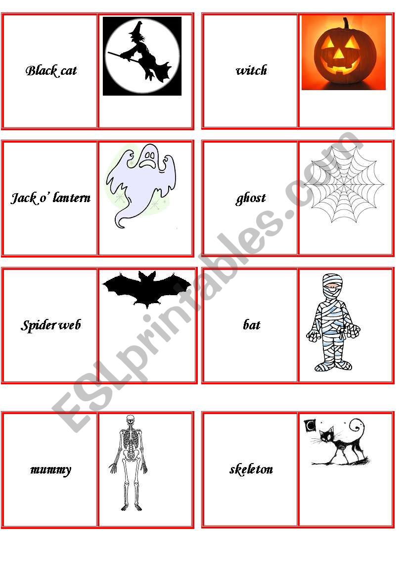 Halloween domino part 1 worksheet