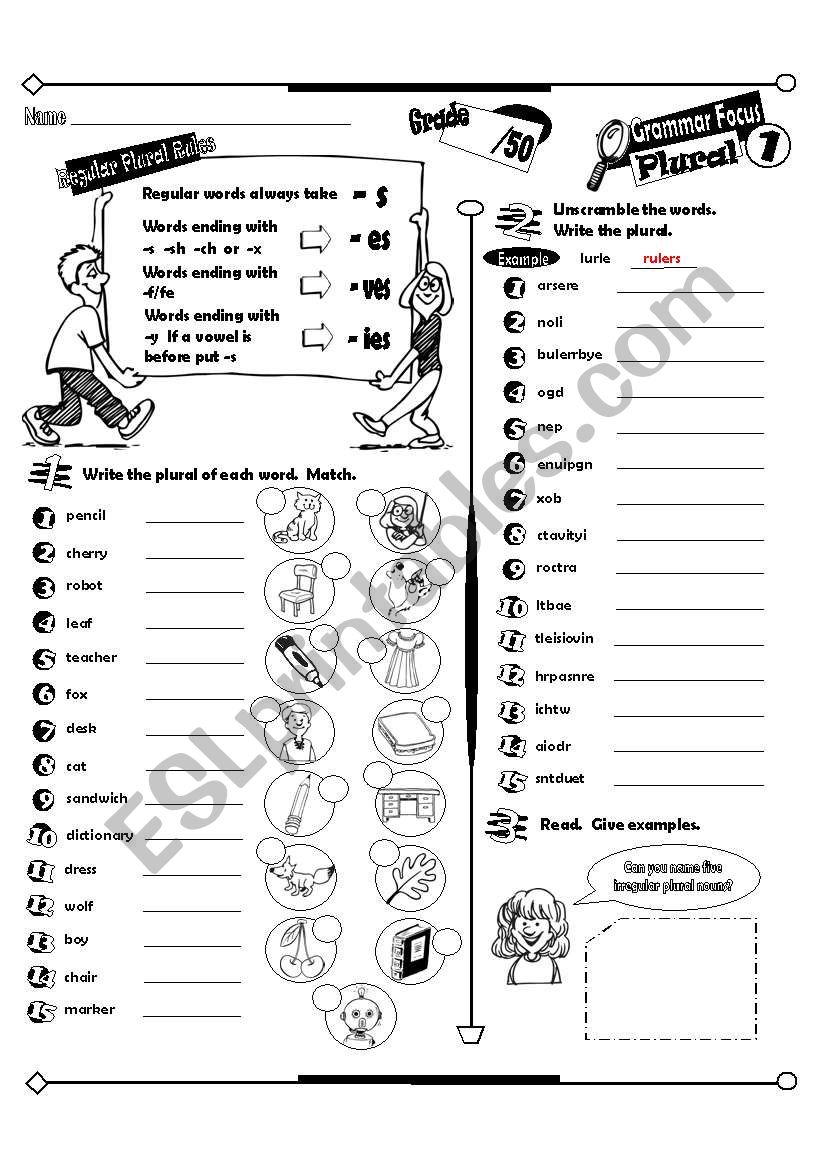 Grammar Focus Series_01 Plurals (Fully Editable + Answer Key)