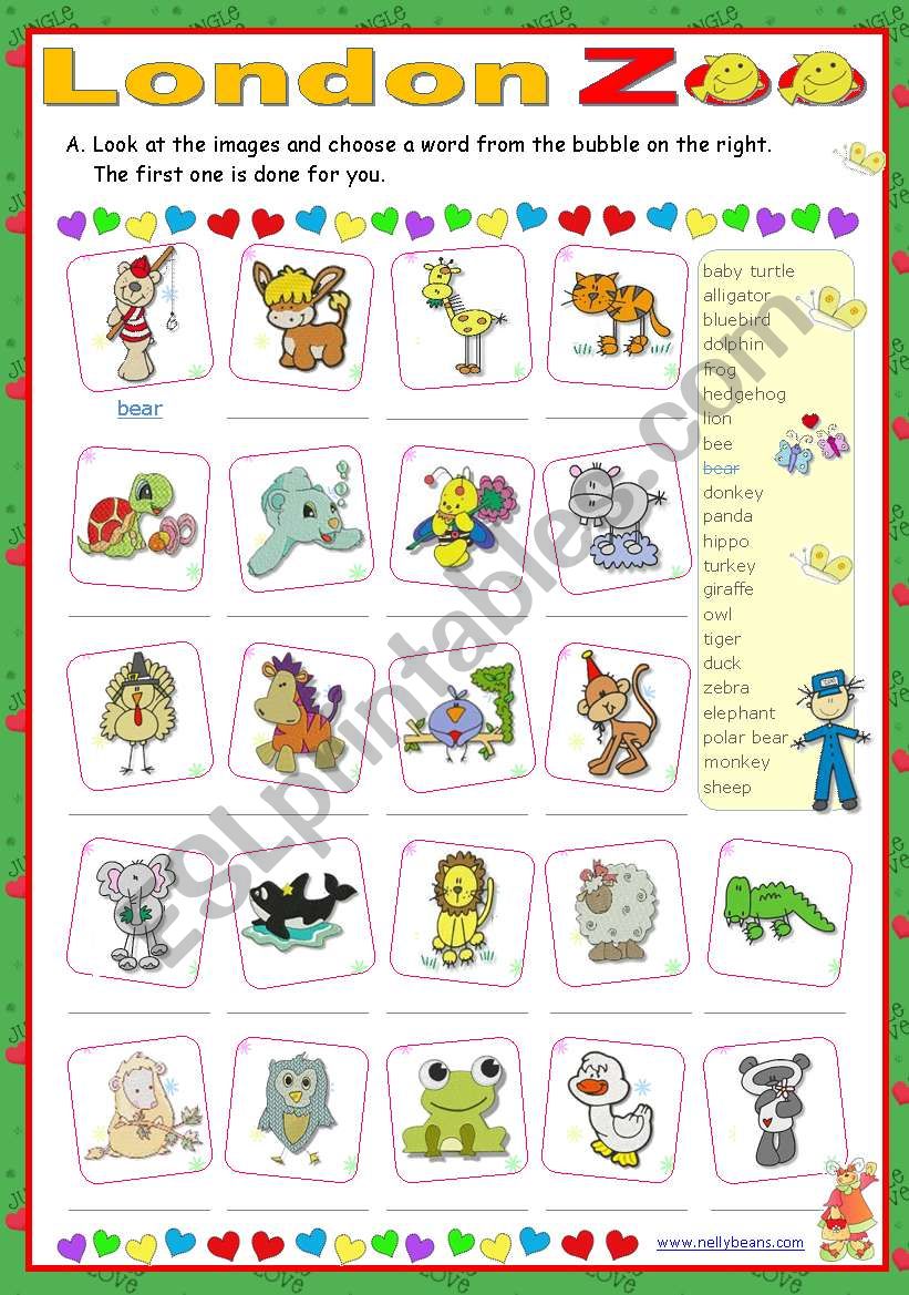 London Zoo worksheet