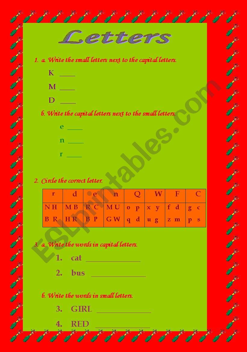 The alphabet worksheet