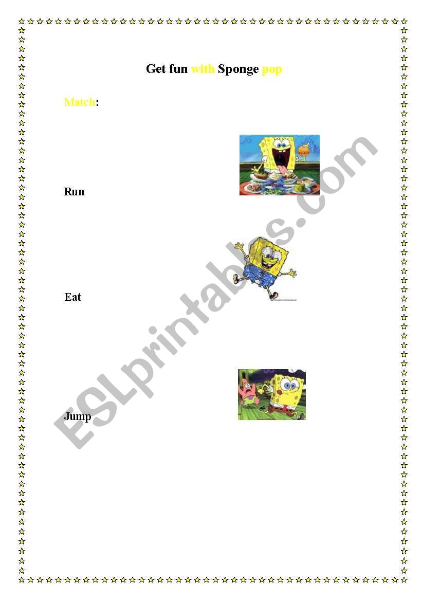 Get fun with sponge pop worksheet