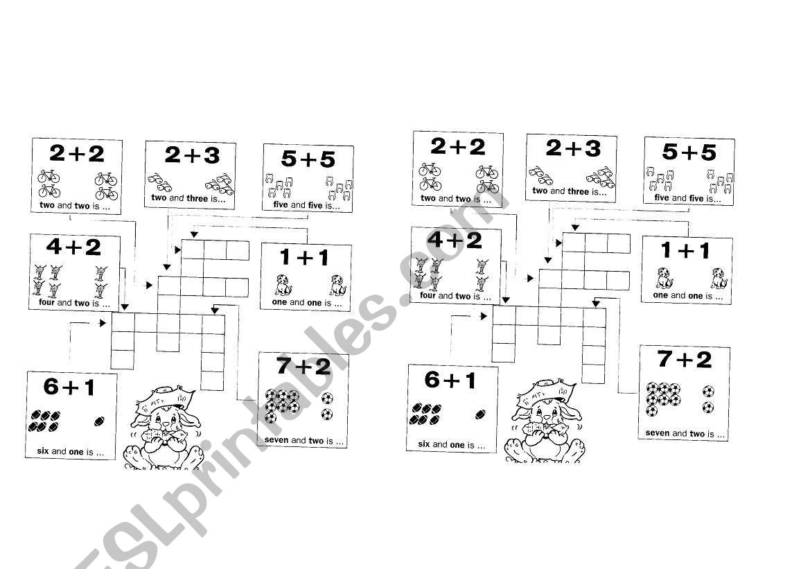 number crossword worksheet