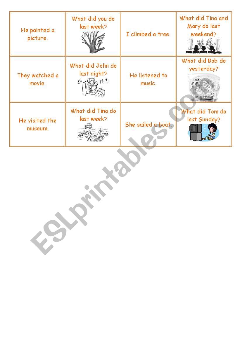 Was&were- Domino game- part2 worksheet