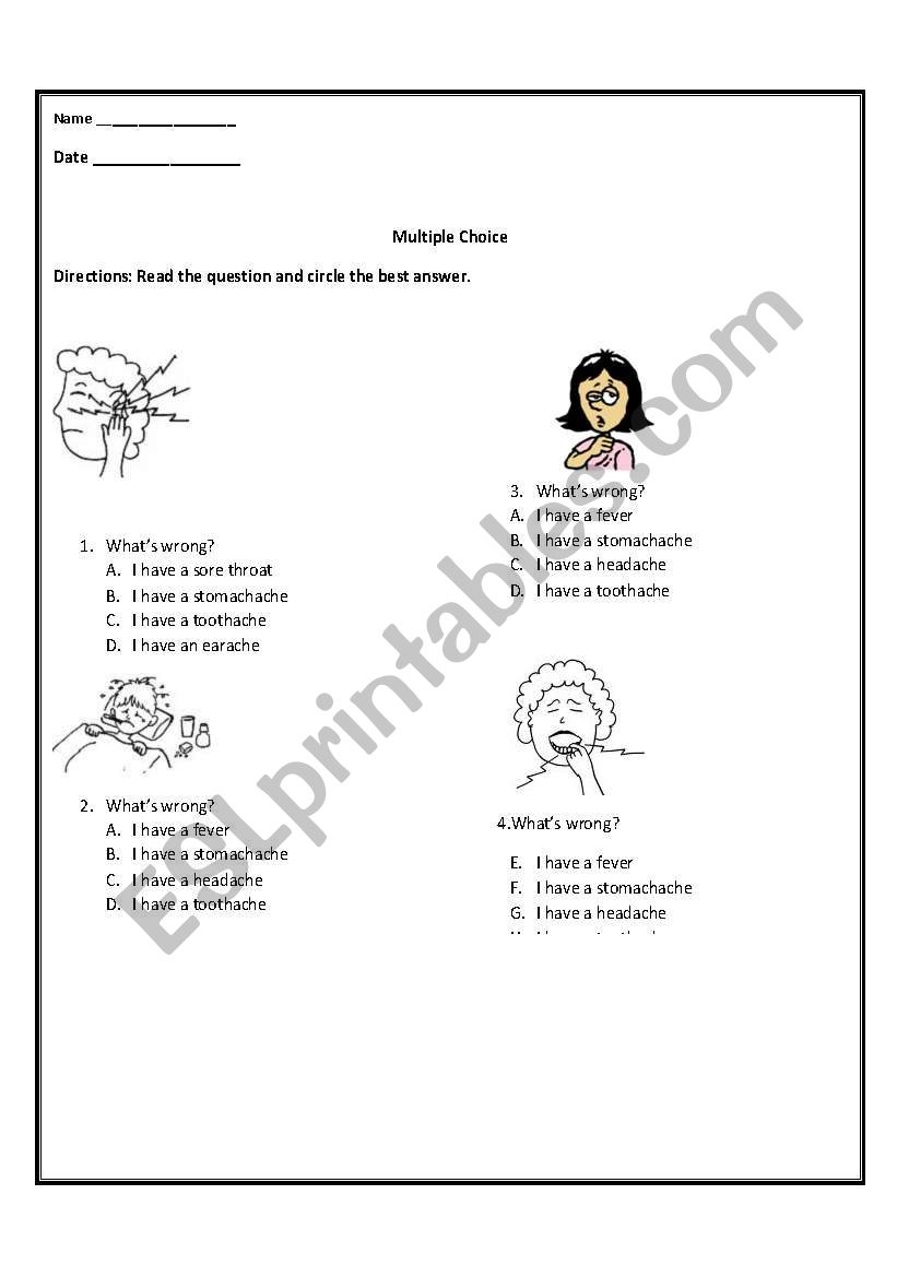 Whats wrong? worksheet
