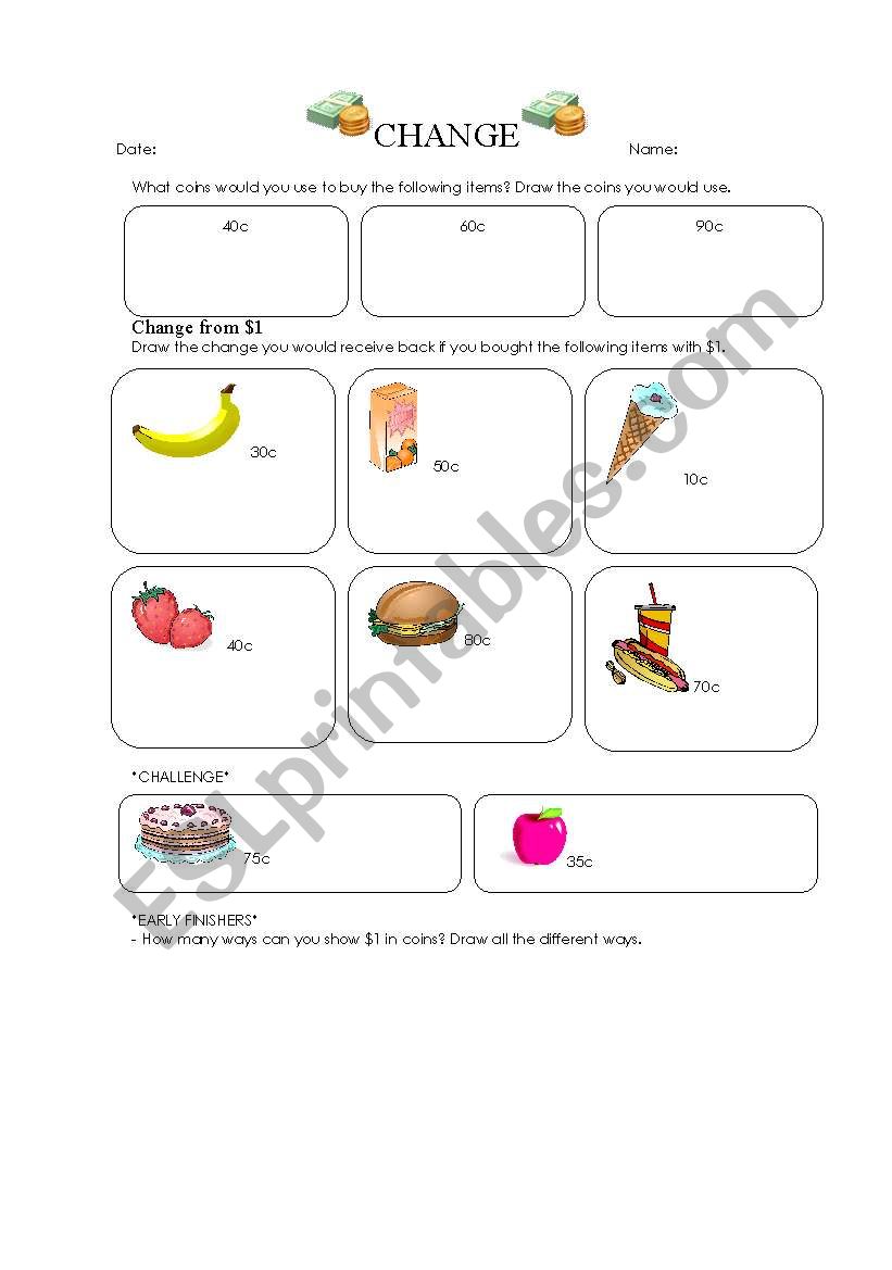 Change worksheet