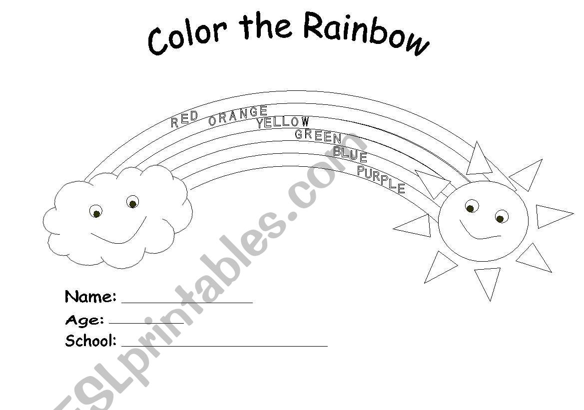 Colour the Rainbow worksheet
