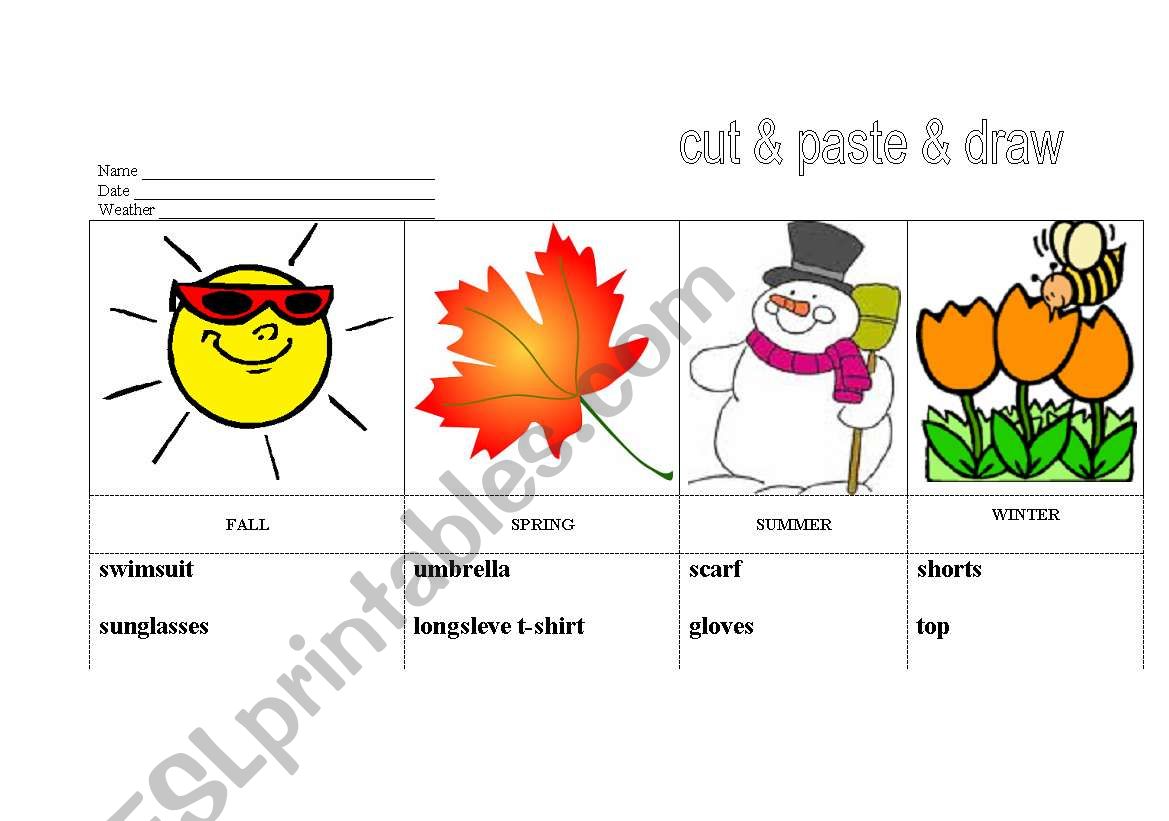 SEASONS & CLOTHES worksheet