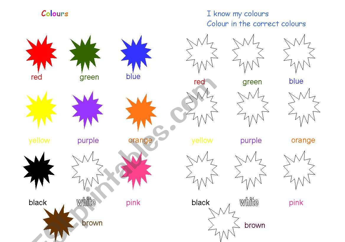 Colour Worksheet  worksheet
