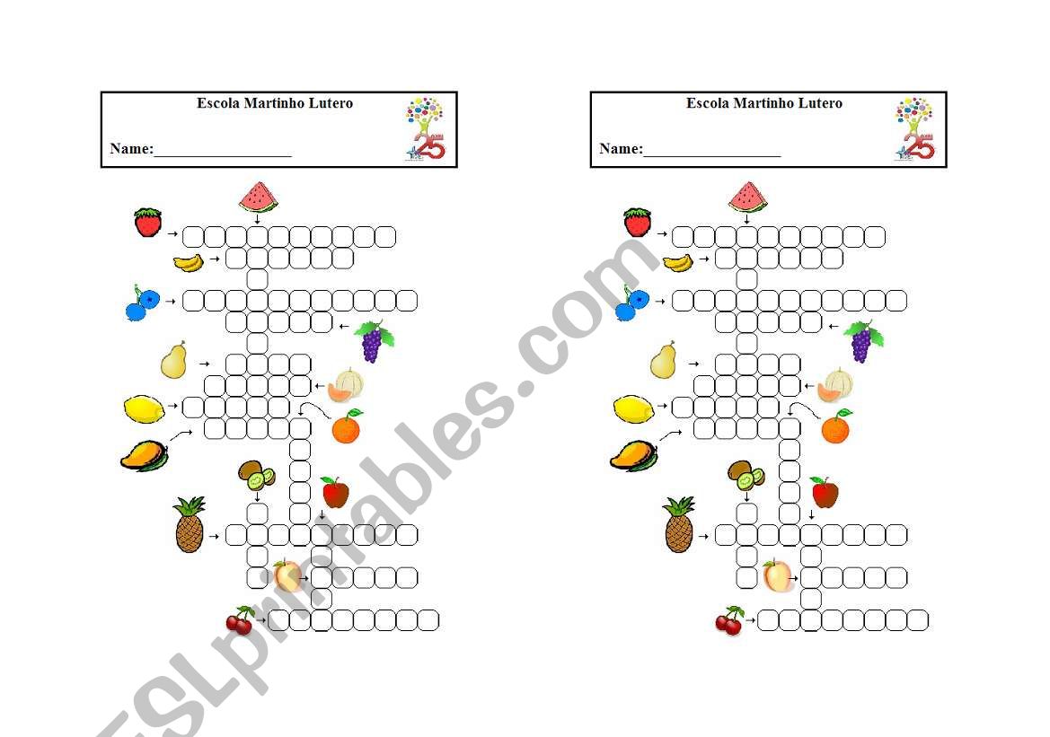 fruits worksheet