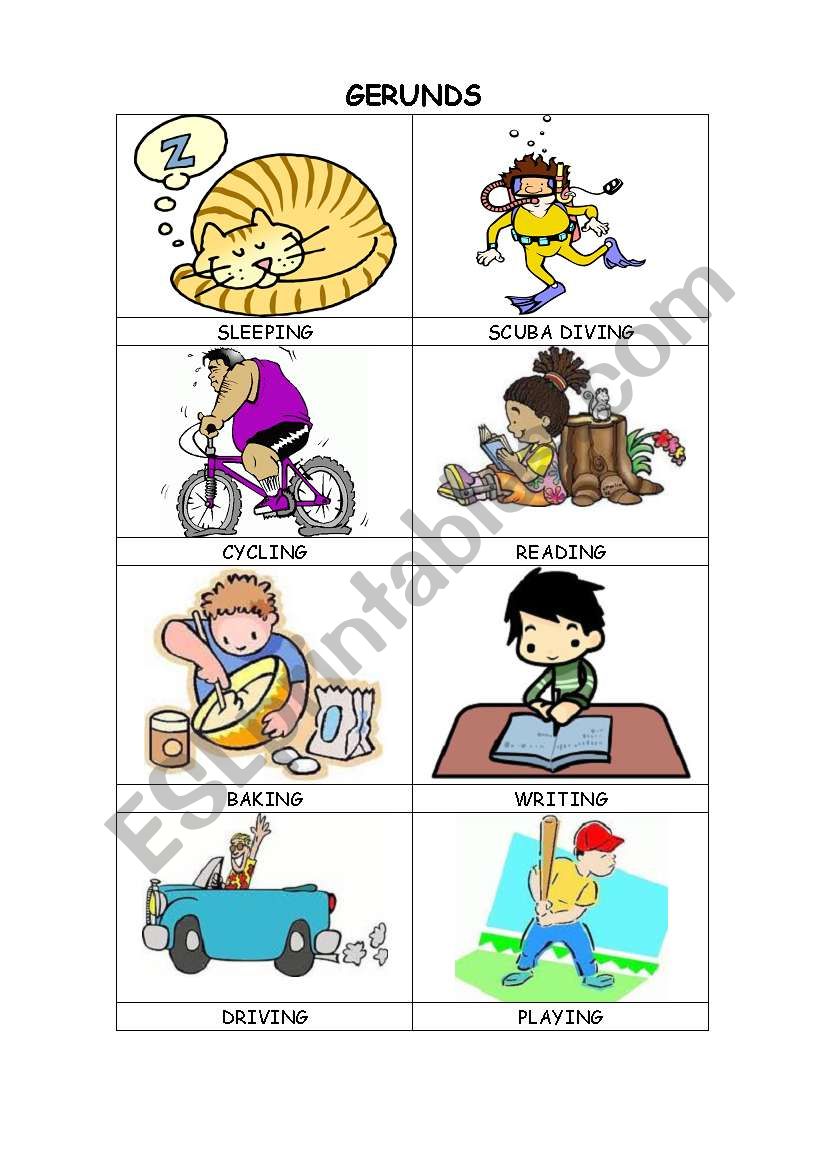 Gerunds worksheet