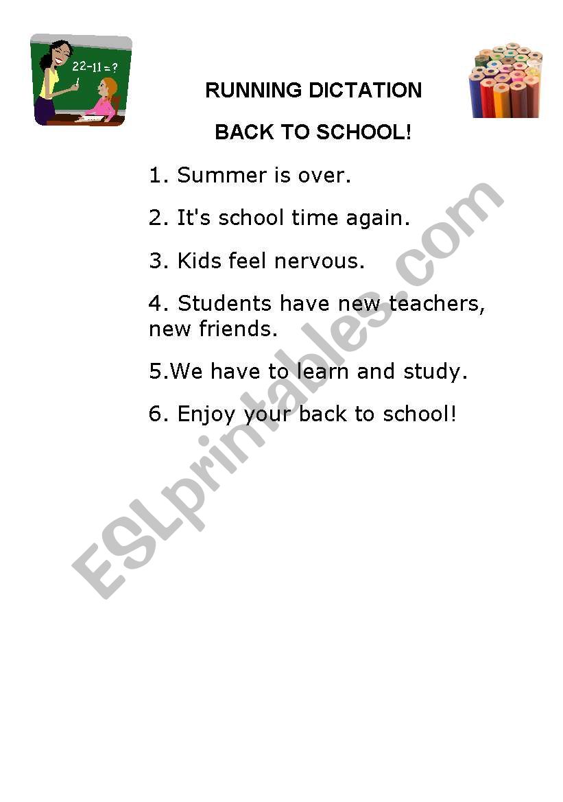 Running Dicatation Back to School!