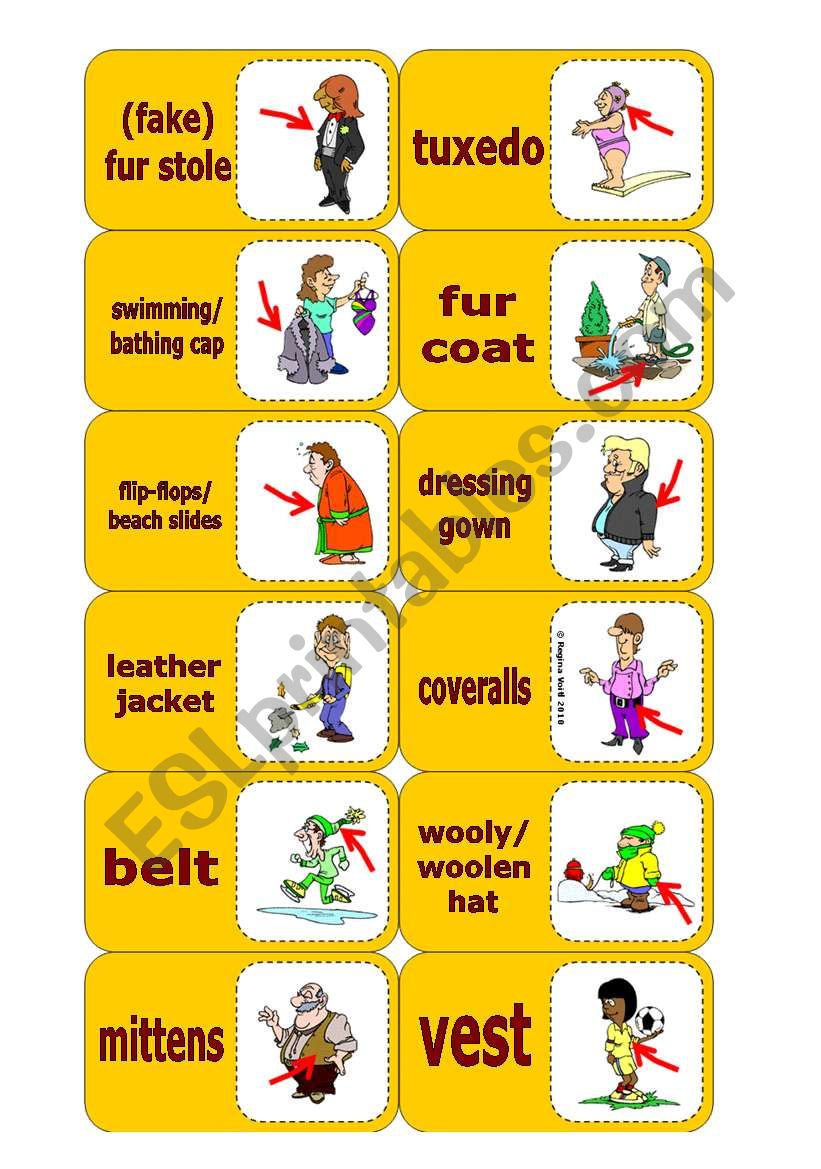 Clothes Domino 1 / Dominoes worksheet