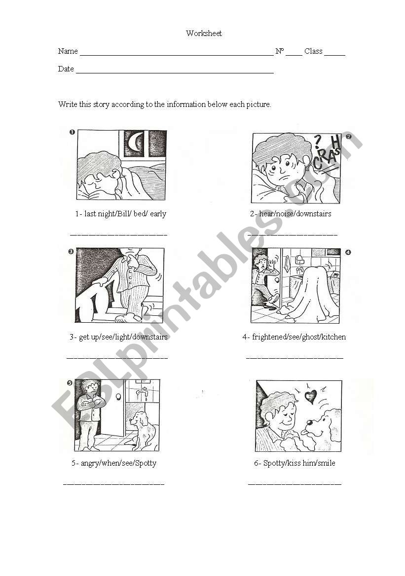 Writing a story  worksheet