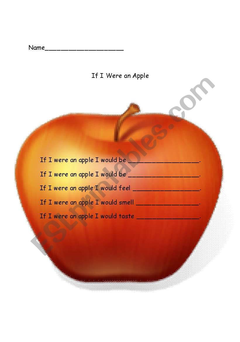 Apple Characteristics/Poem worksheet