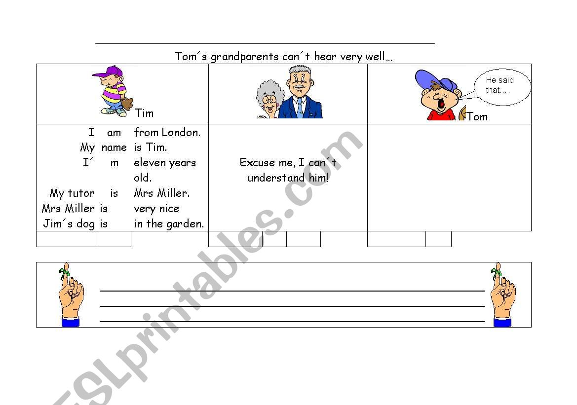 reported speech worksheet