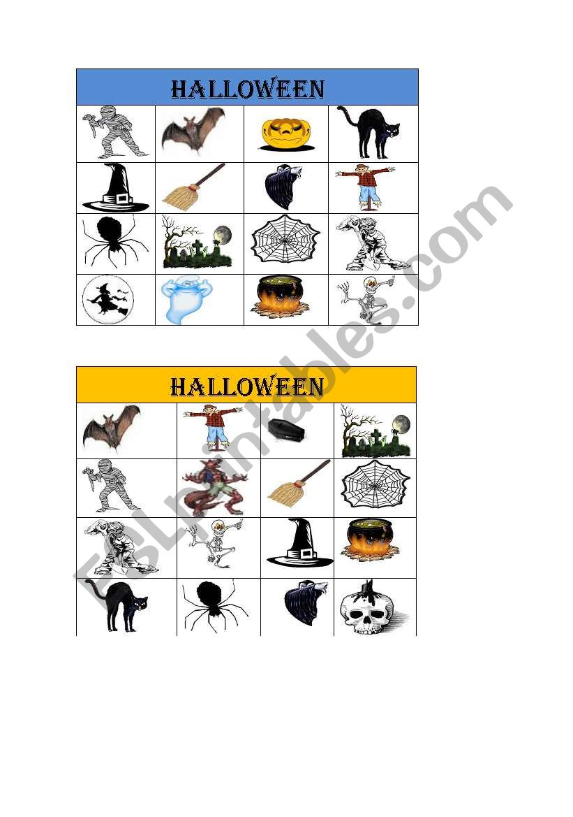 HALLOWEEN BINGO worksheet