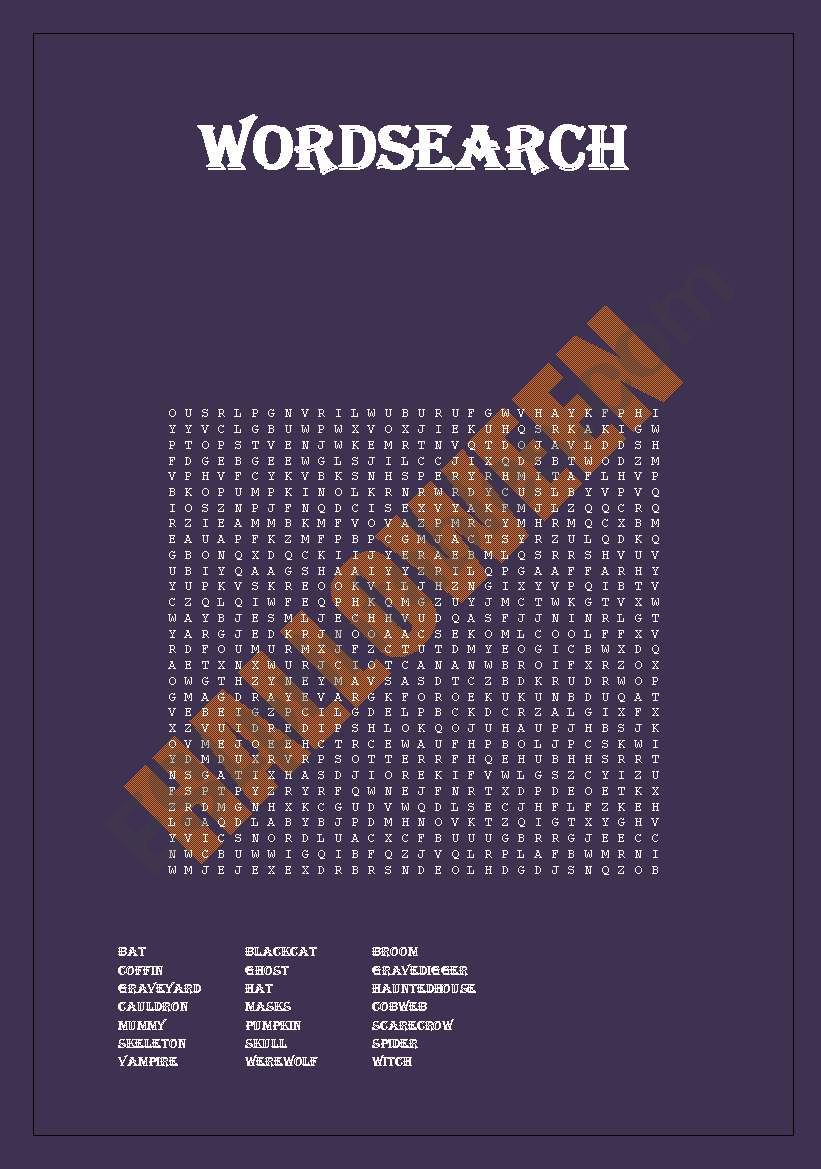 HALLOWEEN WORDSEARCH worksheet