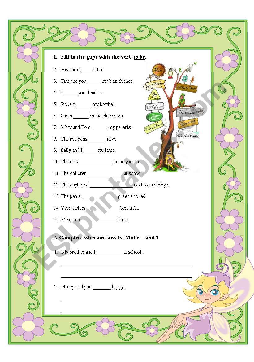 To be  worksheet