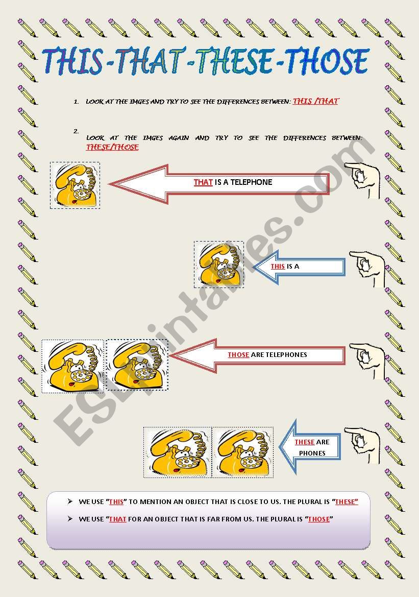 THIS - THAT - THESE - THOSE worksheet