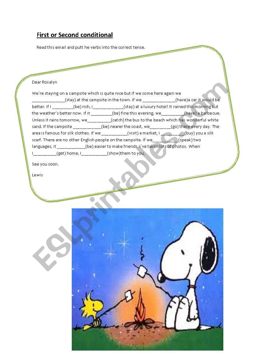 first or second conditional worksheet
