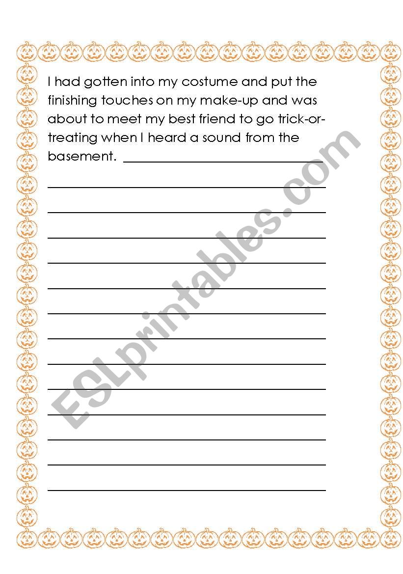 Halloween Story Starters worksheet