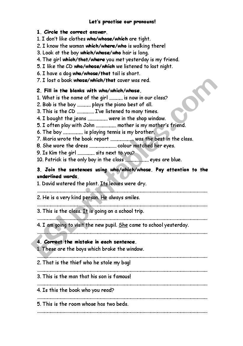 lets practise pronouns worksheet