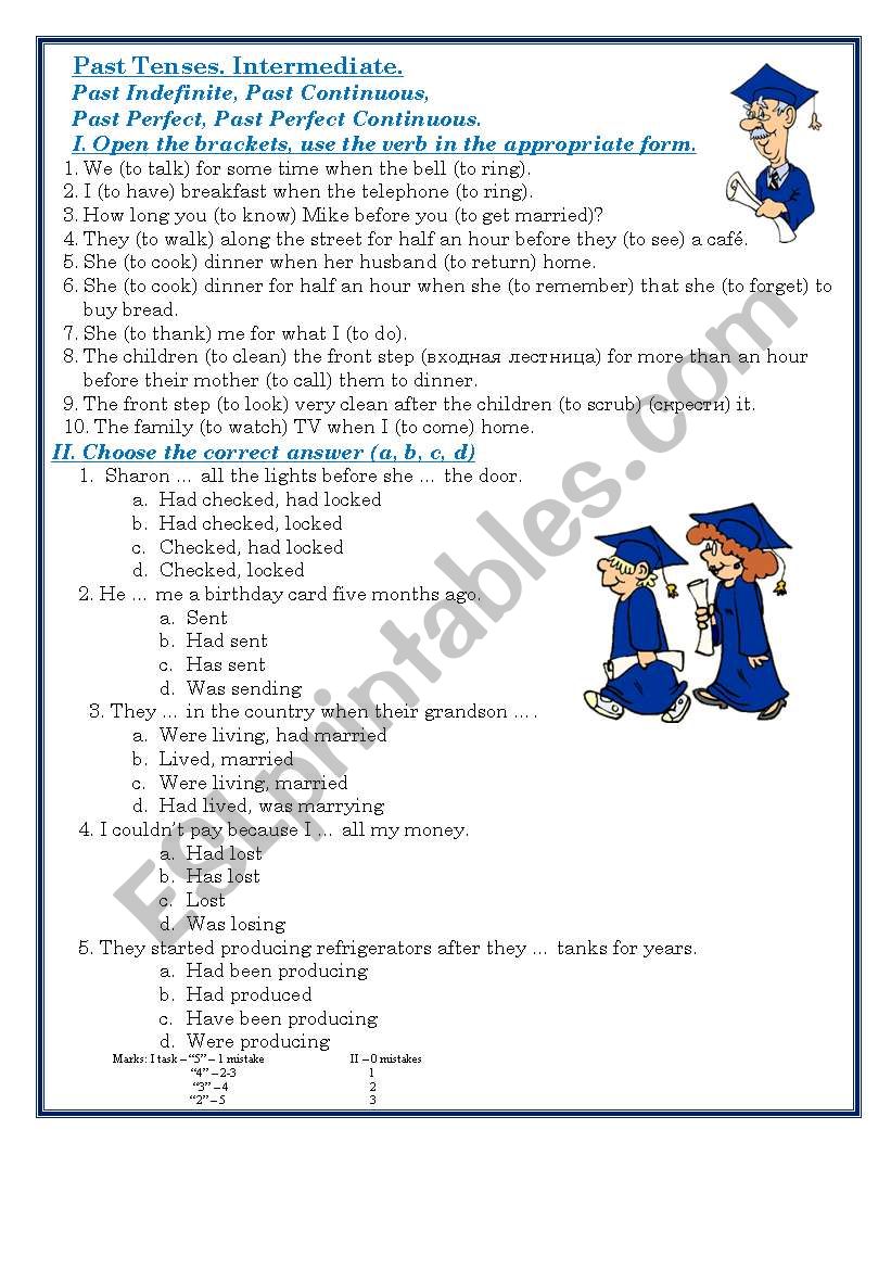 Past Tenses worksheet