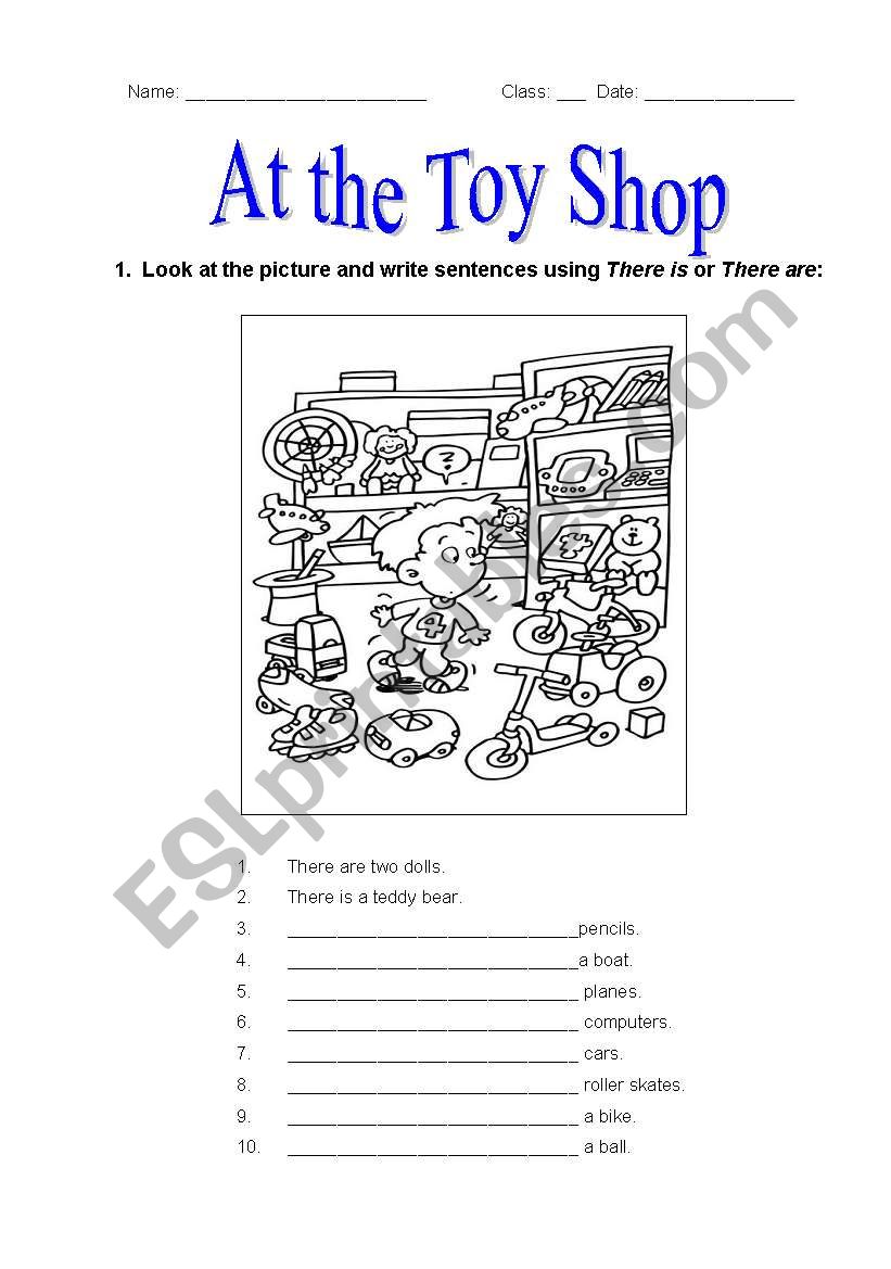 At  the Toy Shop worksheet