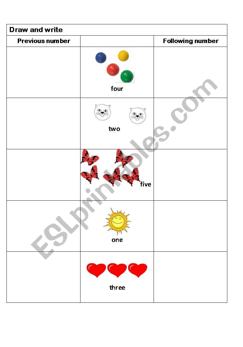 count draw and write worksheet