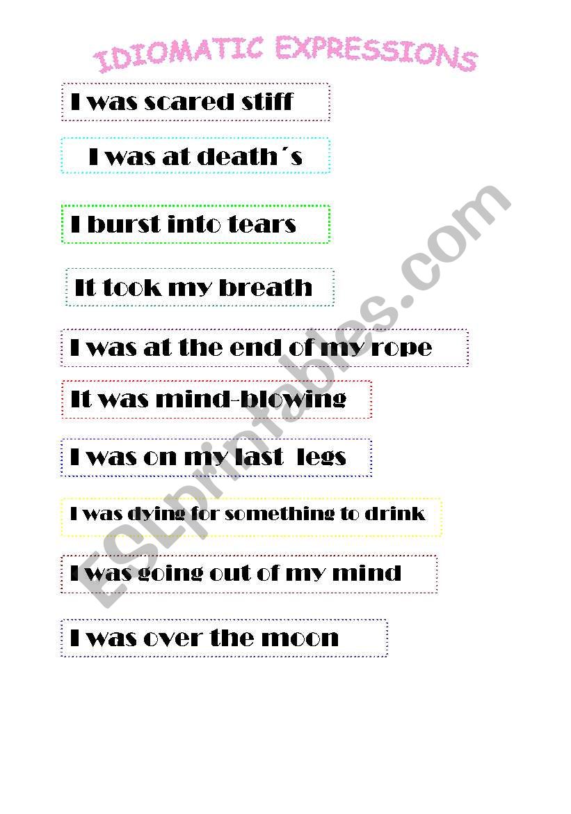 idiomatic expression and meanings