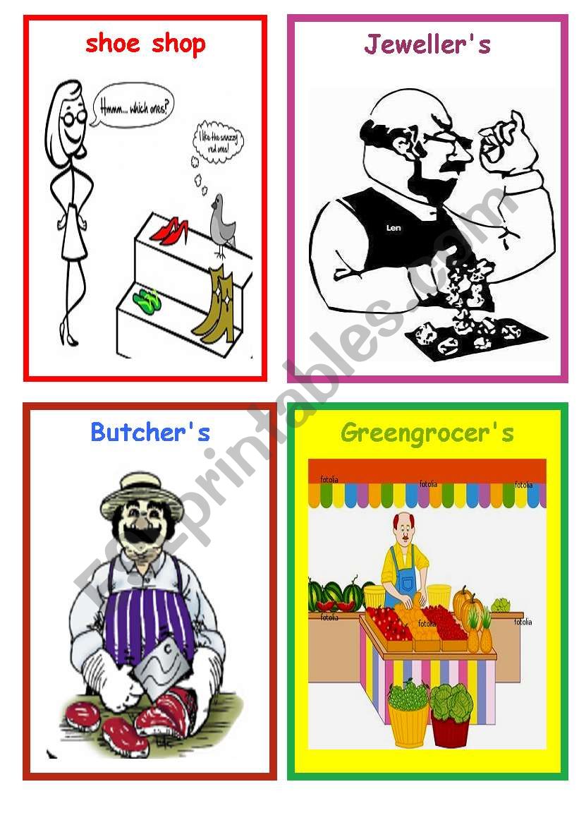 shopping flashcards worksheet