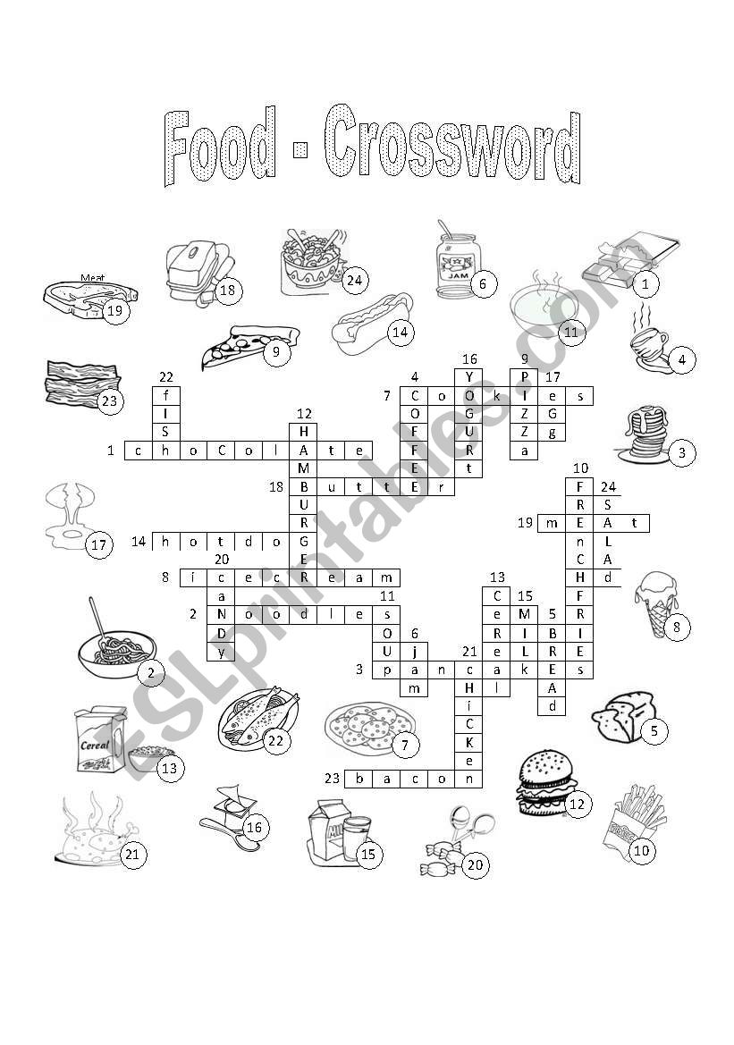 FOOD CROSSWORD worksheet