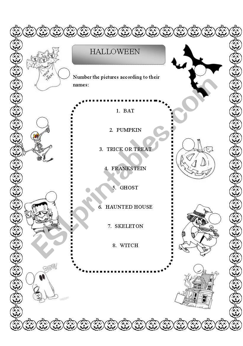 Halloween worksheet