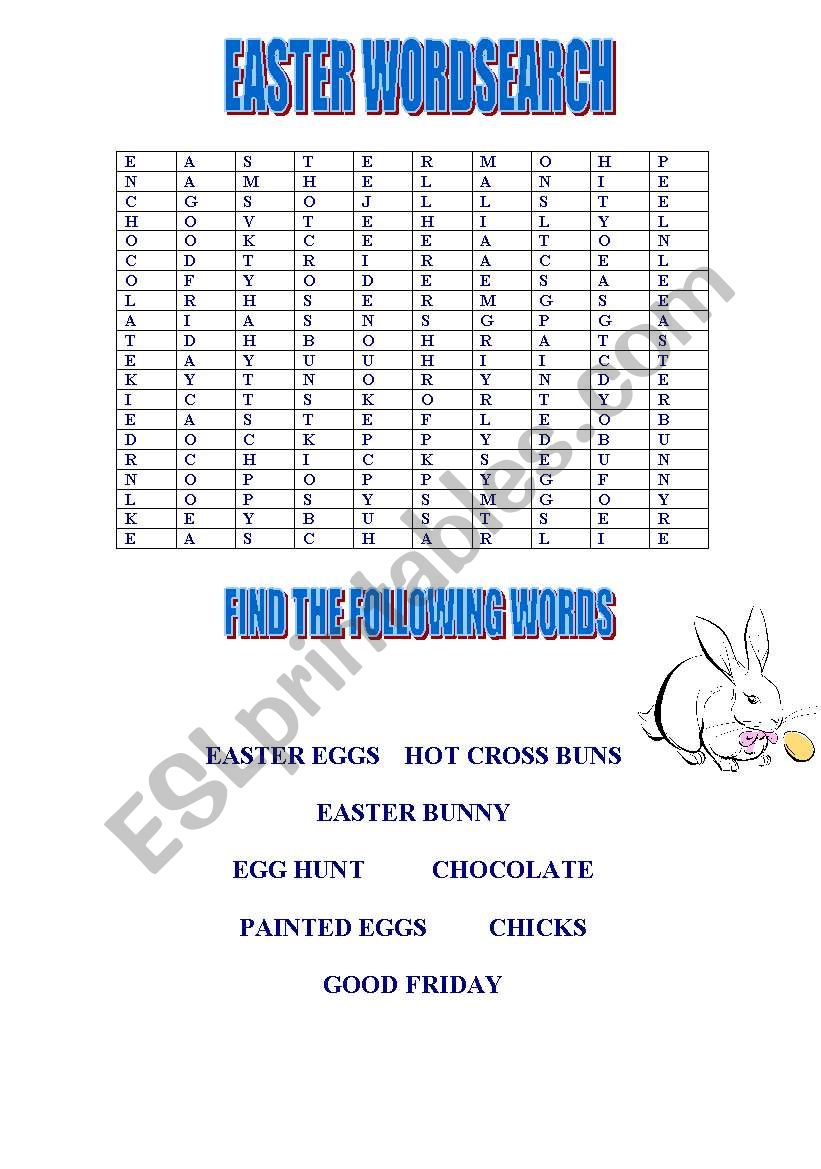 Easter Wordsearch worksheet